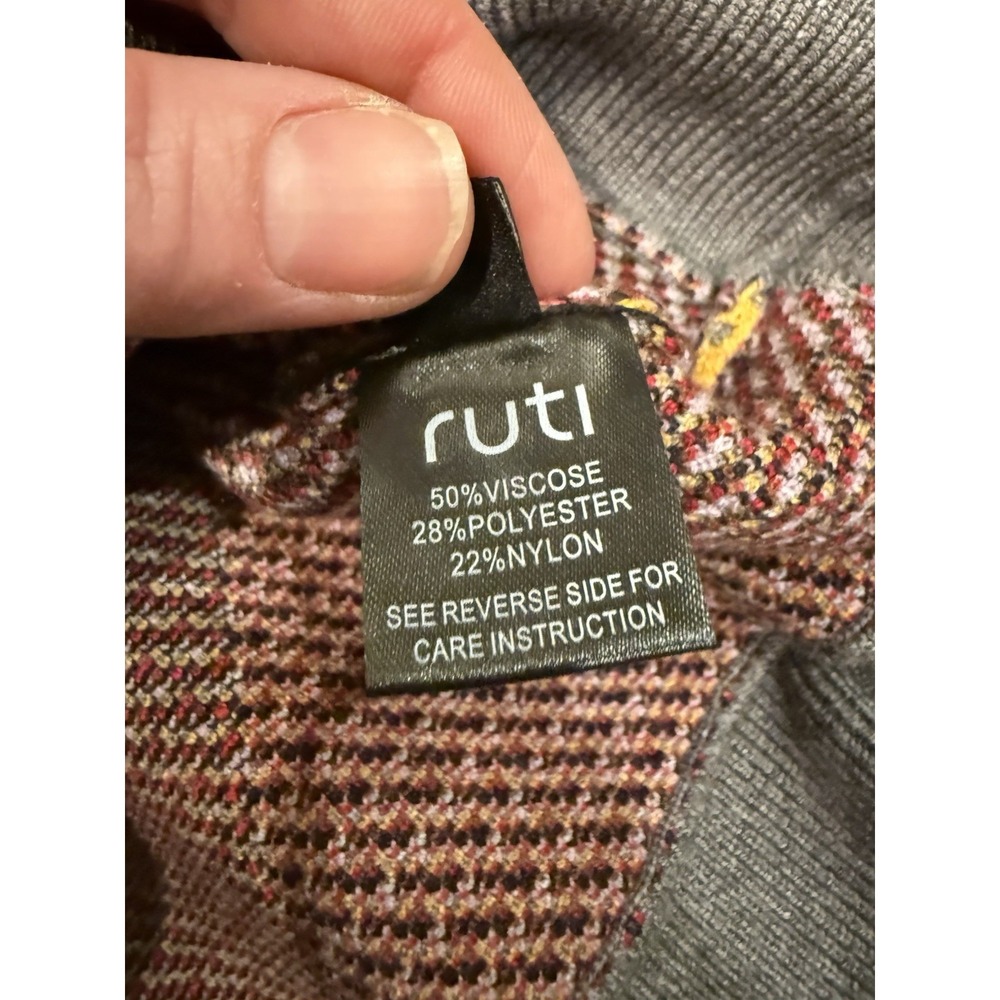 Ruti Argyle Women's Sweater Dress Size Small Multicolor Long Sleeve Crew Neck - Picture 9 of 9
